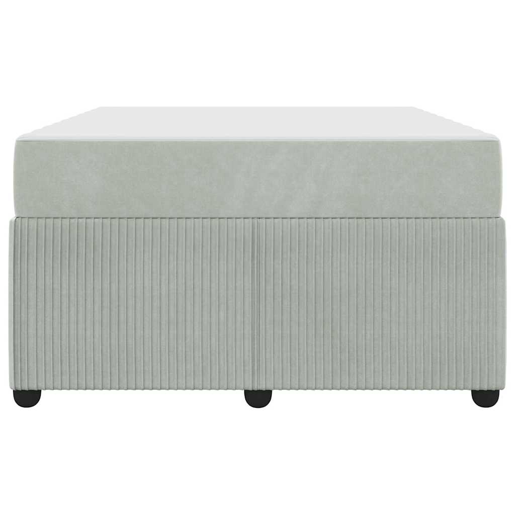 Cadre de lit avec matelas Gris clair 120 x 190 cm Velours - XIOS