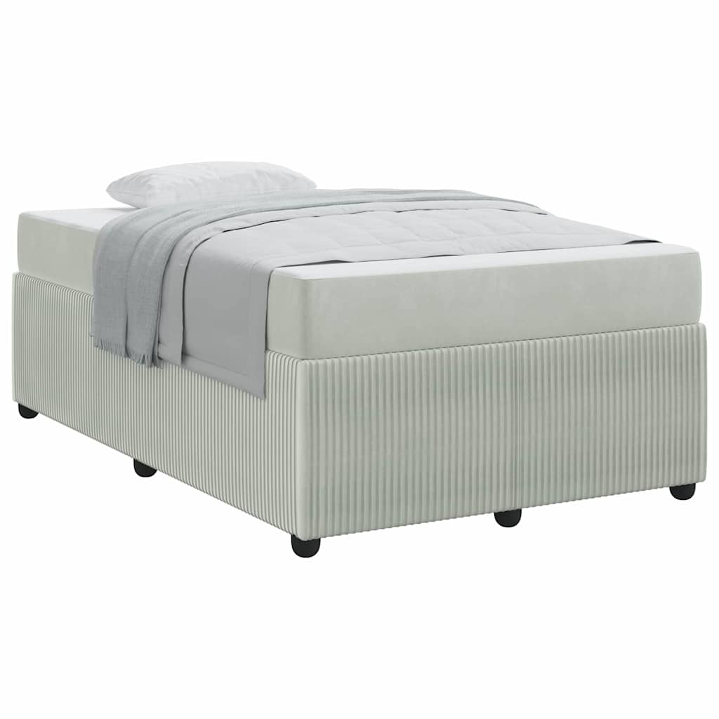 Cadre de lit avec matelas Gris clair 120 x 190 cm Velours - XIOS
