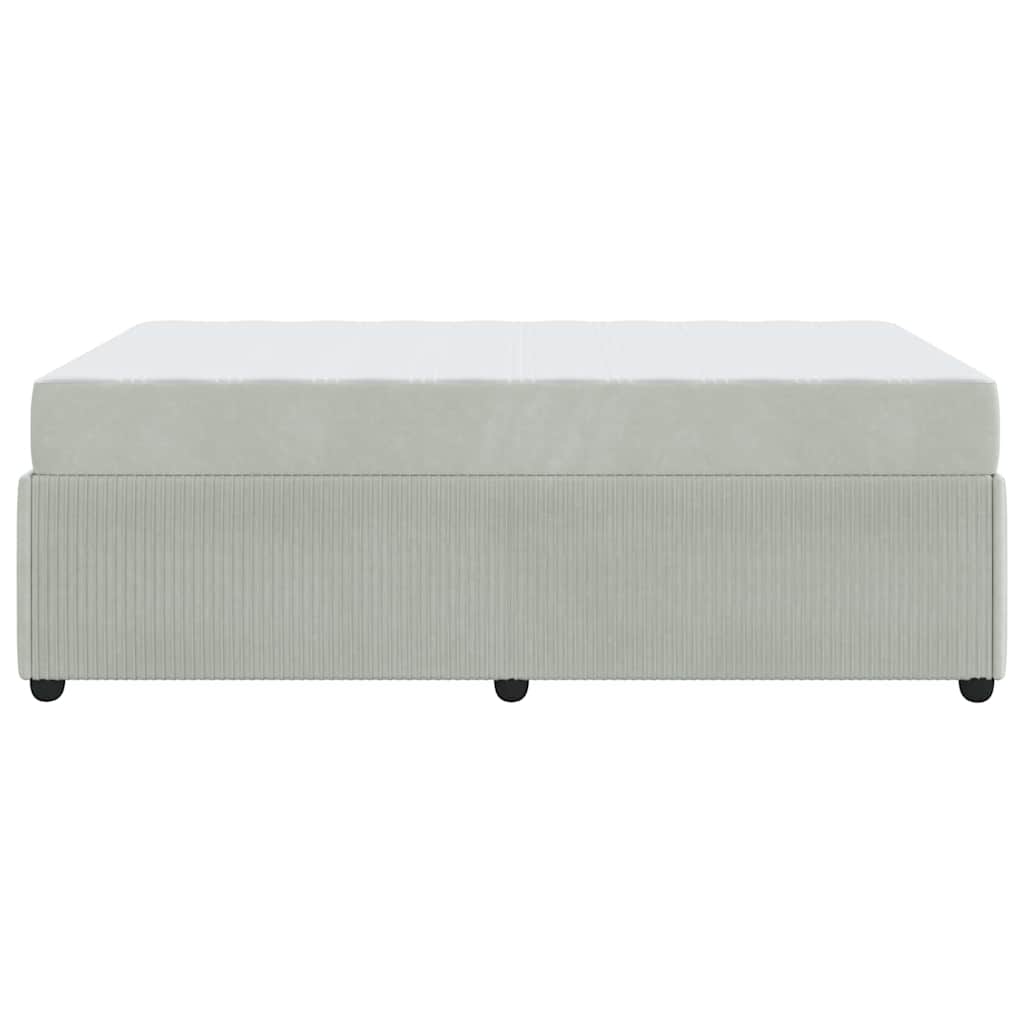 Cadre de lit avec matelas Gris clair 120 x 190 cm Velours - XIOS