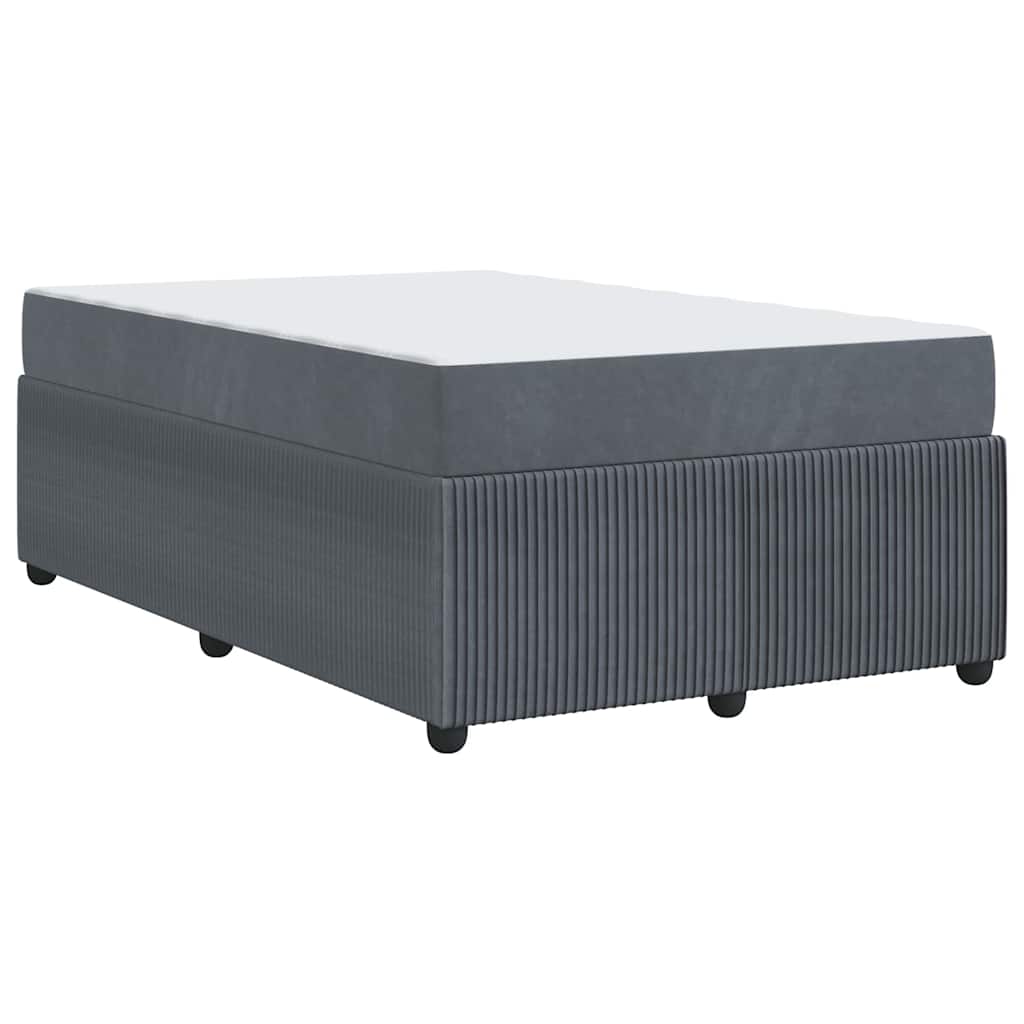 Cadre de lit avec matelas Gris foncé 120 x 190 cm Velours - XIOS