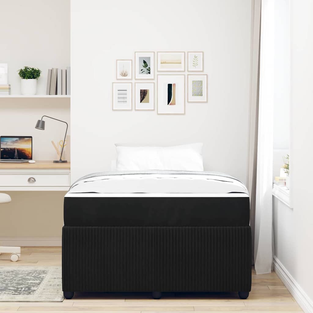 Cadre de lit avec matelas Noir 120 x 190 cm Velours - XIOS