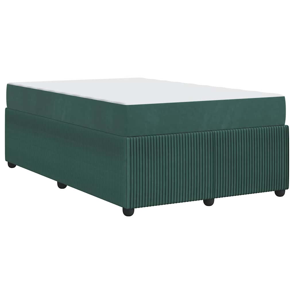 Cadre de lit avec matelas Vert foncé 120 x 190 cm tissu - XIOS