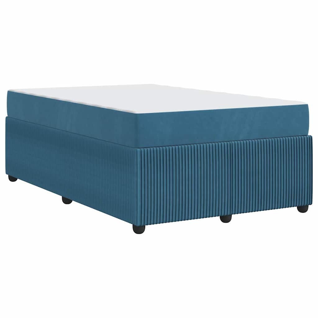 Cadre de lit avec matelas Bleu 120 x 190 cm tissu - XIOS