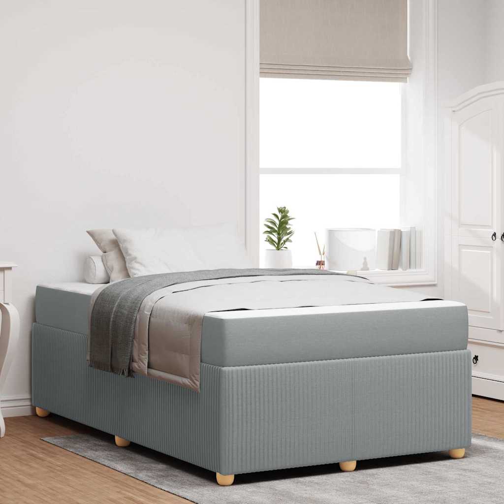 Cadre de lit avec matelas Gris clair 120 x 200 cm tissu - XIOS