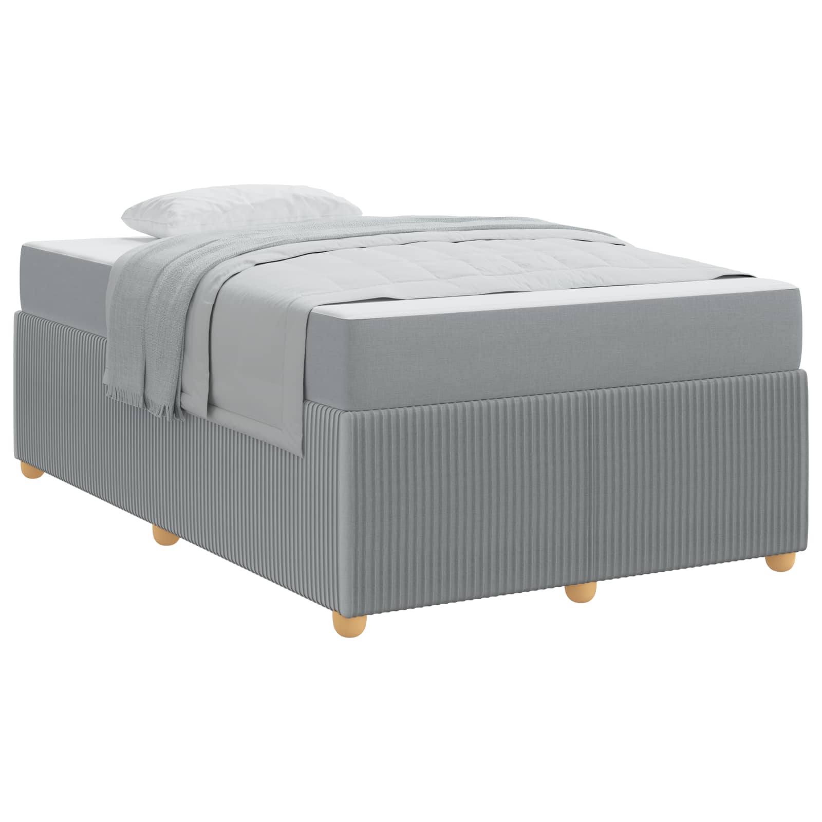 Cadre de lit avec matelas Gris clair 120 x 200 cm tissu - XIOS
