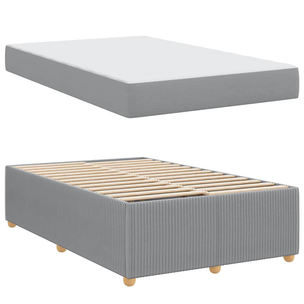 Cadre de lit avec matelas Gris clair 120 x 200 cm tissu - XIOS