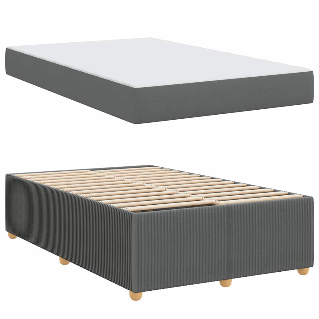 Cadre de lit avec matelas Gris foncé 120 x 200 cm tissu - XIOS
