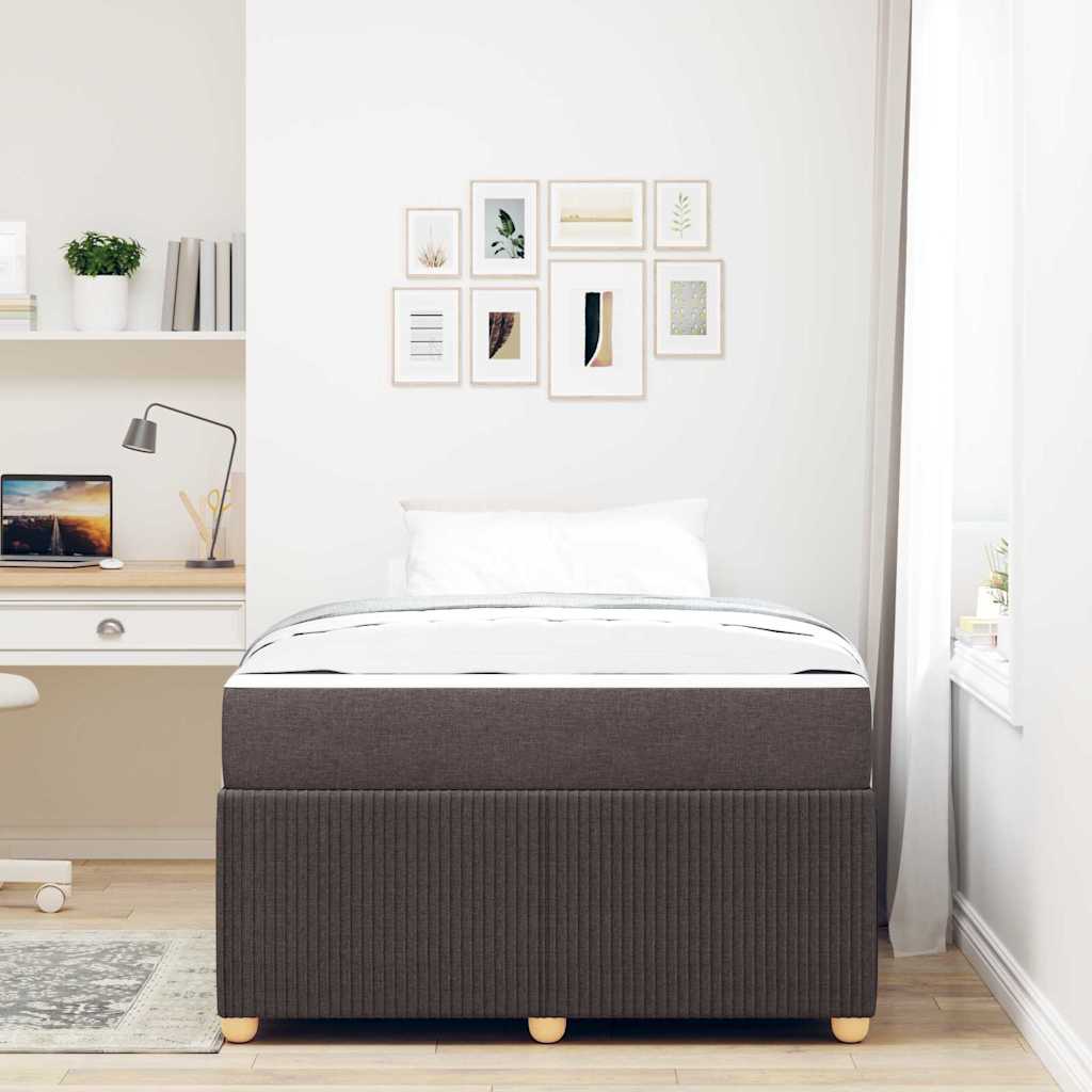 Cadre de lit avec matelas Marron foncé 120 x 200 cm tissu - XIOS