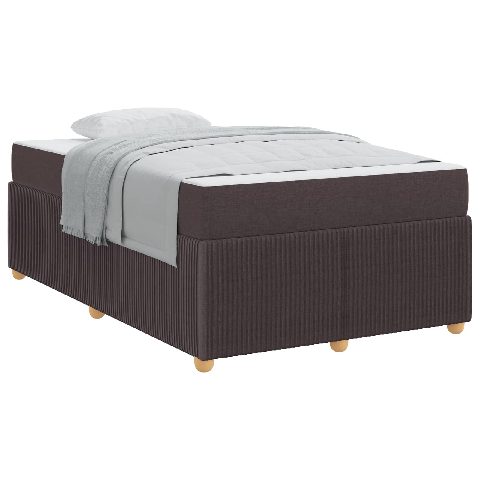 Cadre de lit avec matelas Marron foncé 120 x 200 cm tissu - XIOS