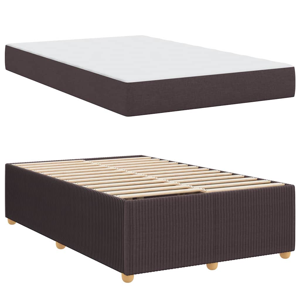 Cadre de lit avec matelas Marron foncé 120 x 200 cm tissu - XIOS
