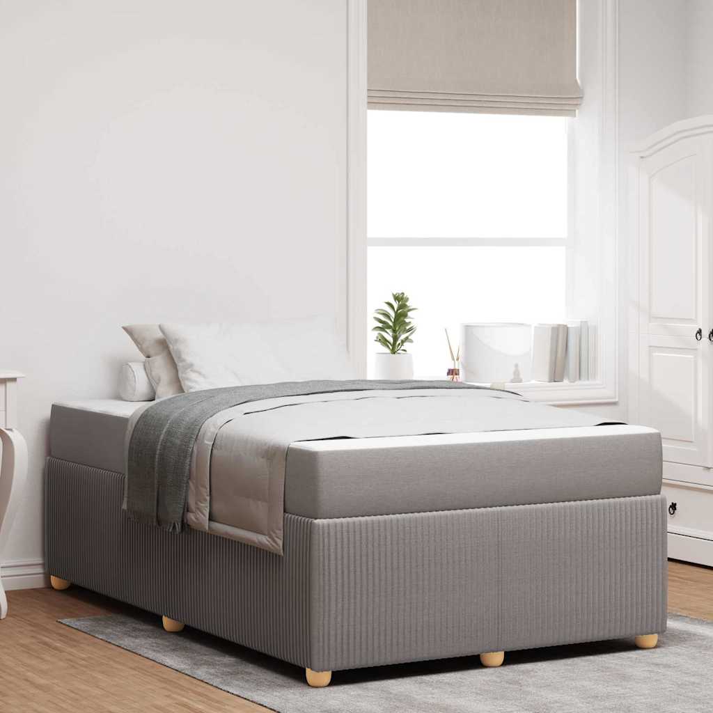 Cadre de lit avec matelas avec matelas Taupe 120 x 200 cm tissu - XIOS