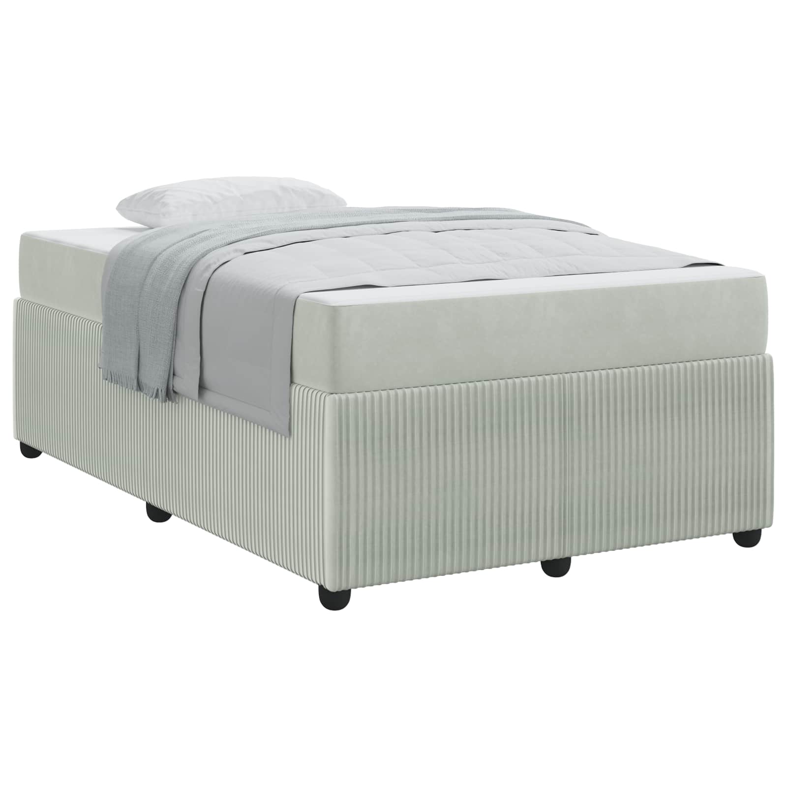 Cadre de lit avec matelas Gris clair 120 x 200 cm tissu - XIOS
