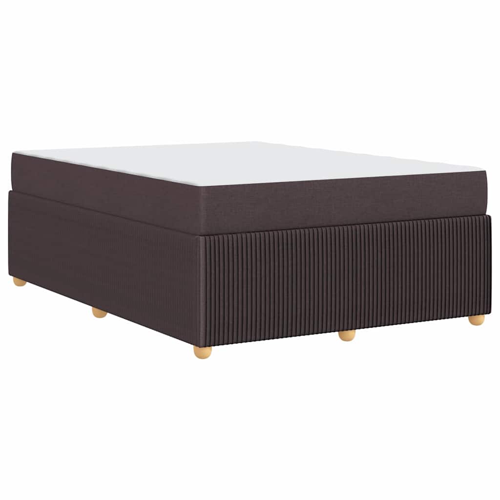 Cadre de lit avec matelas Marron foncé 140 x 200 cm tissu - XIOS