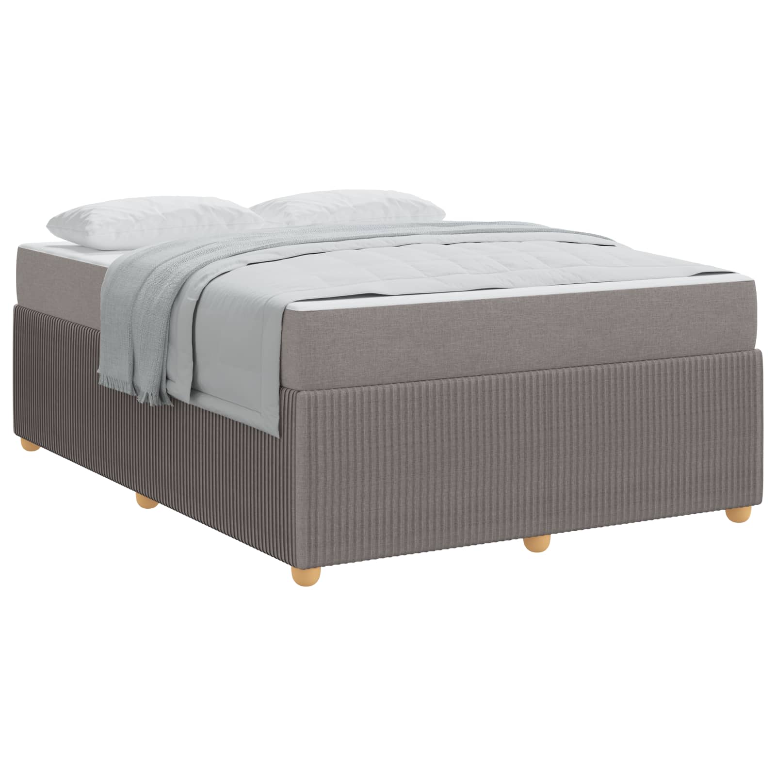 Cadre de lit avec matelas Taupe 140 x 200 cm tissu - XIOS