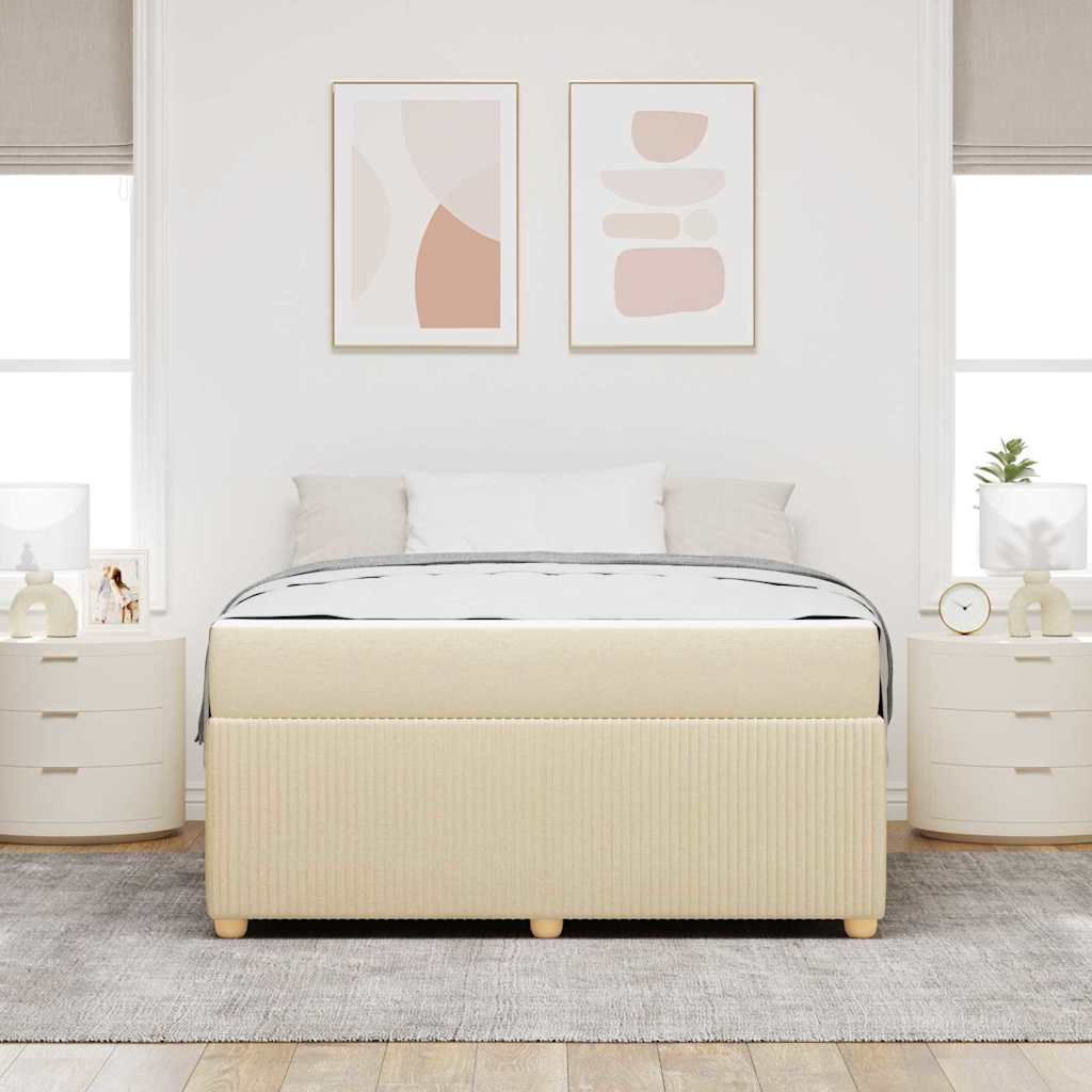 Cadre de lit avec matelas Crème 140 x 200 cm tissu - XIOS