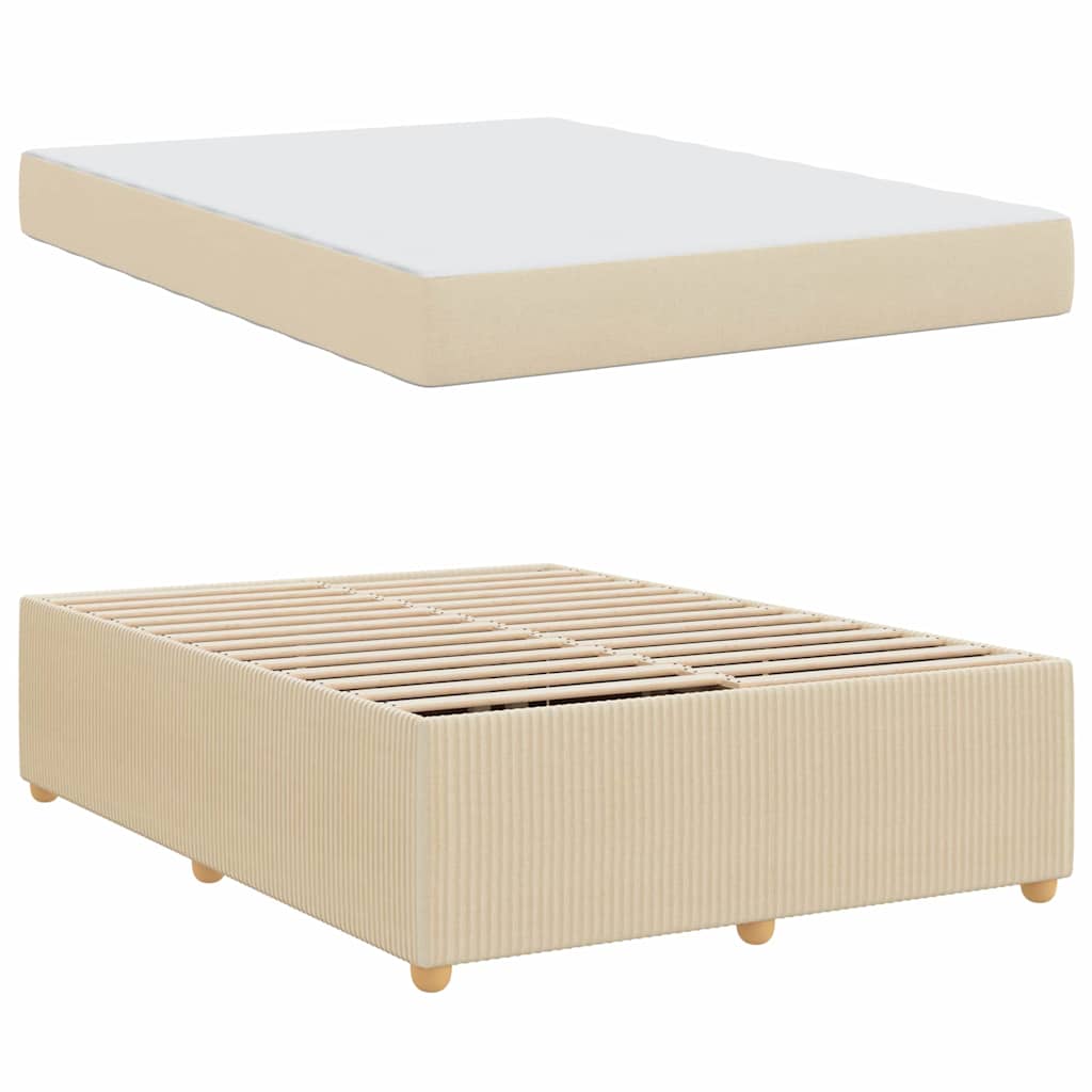 Cadre de lit avec matelas Crème 140 x 200 cm tissu - XIOS