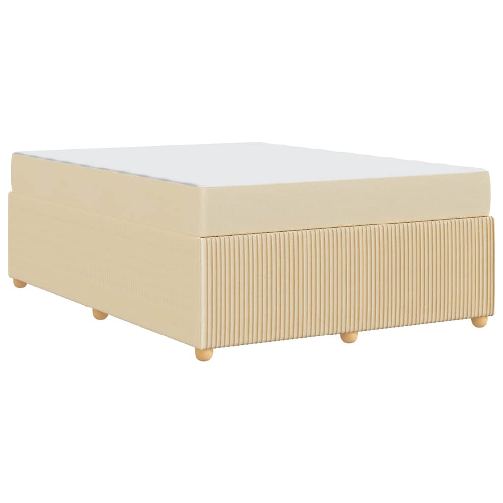 Cadre de lit avec matelas Crème 140 x 200 cm tissu - XIOS