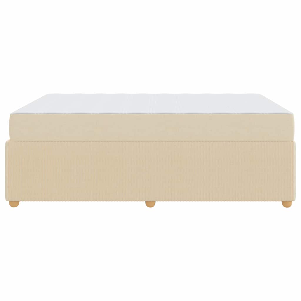 Cadre de lit avec matelas Crème 140 x 200 cm tissu - XIOS