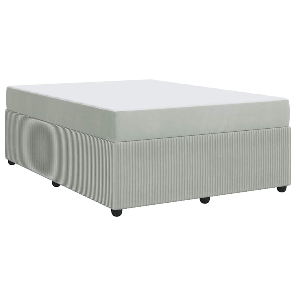 Cadre de lit avec matelas Gris clair 140 x 200 cm Velours - XIOS