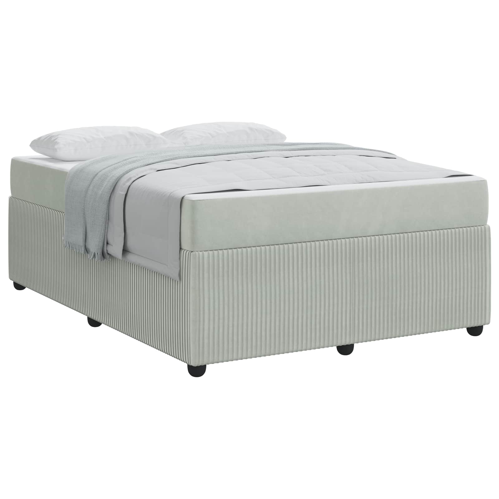 Cadre de lit avec matelas Gris clair 140 x 200 cm tissu - XIOS