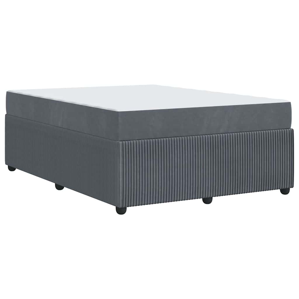 Cadre de lit avec matelas Gris foncé 140 x 200 cm tissu - XIOS
