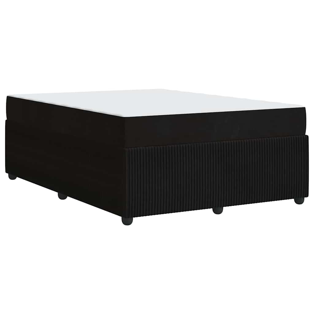 Cadre de lit avec matelas Noir 140 x 200 cm tissu - XIOS