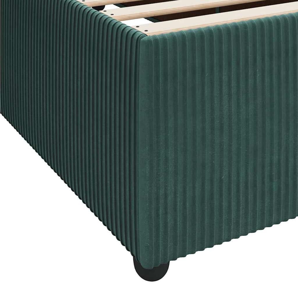 Cadre de lit avec matelas Vert foncé 140 x 200 cm tissu - XIOS