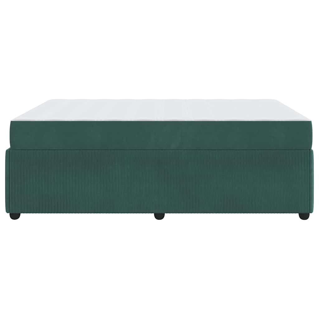 Cadre de lit avec matelas Vert foncé 140 x 200 cm tissu - XIOS