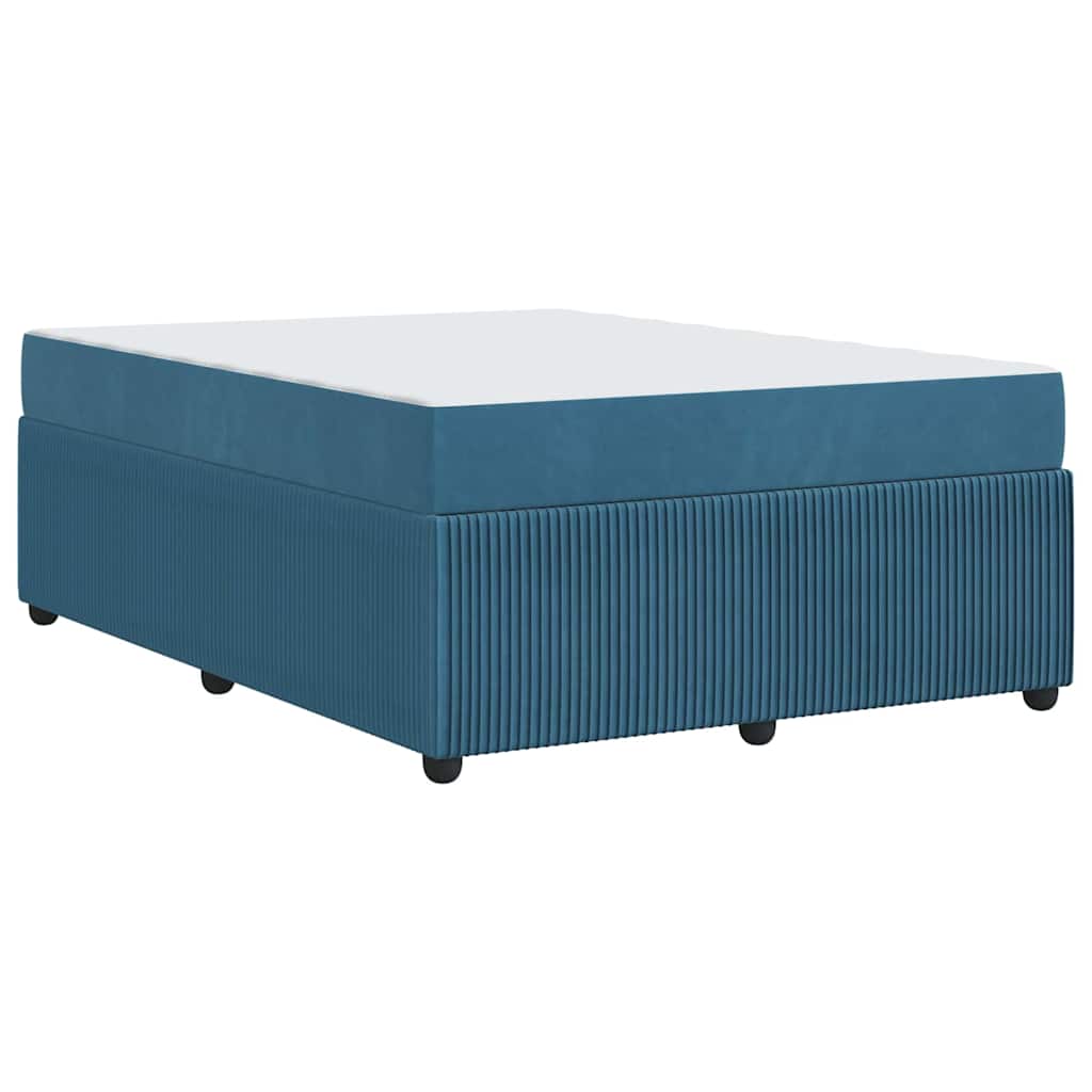 Cadre de lit avec matelas Bleu 140 x 200 cm tissu - XIOS