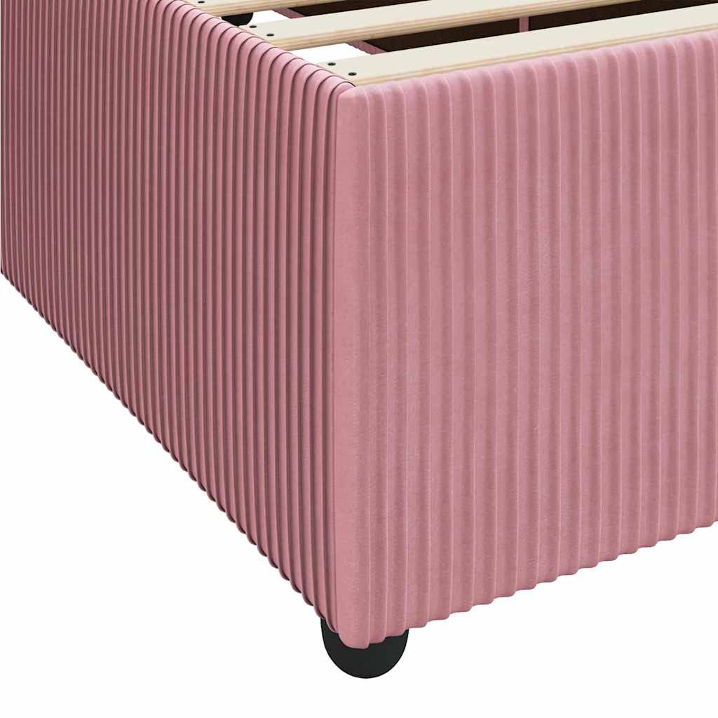 Cadre de lit avec matelas Rose 140 x 200 cm tissu - XIOS