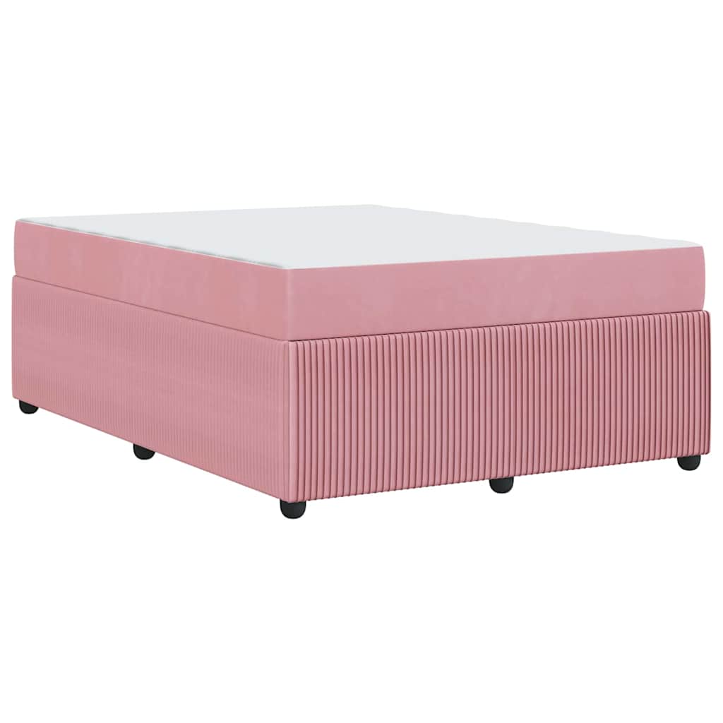 Cadre de lit avec matelas Rose 140 x 200 cm tissu - XIOS