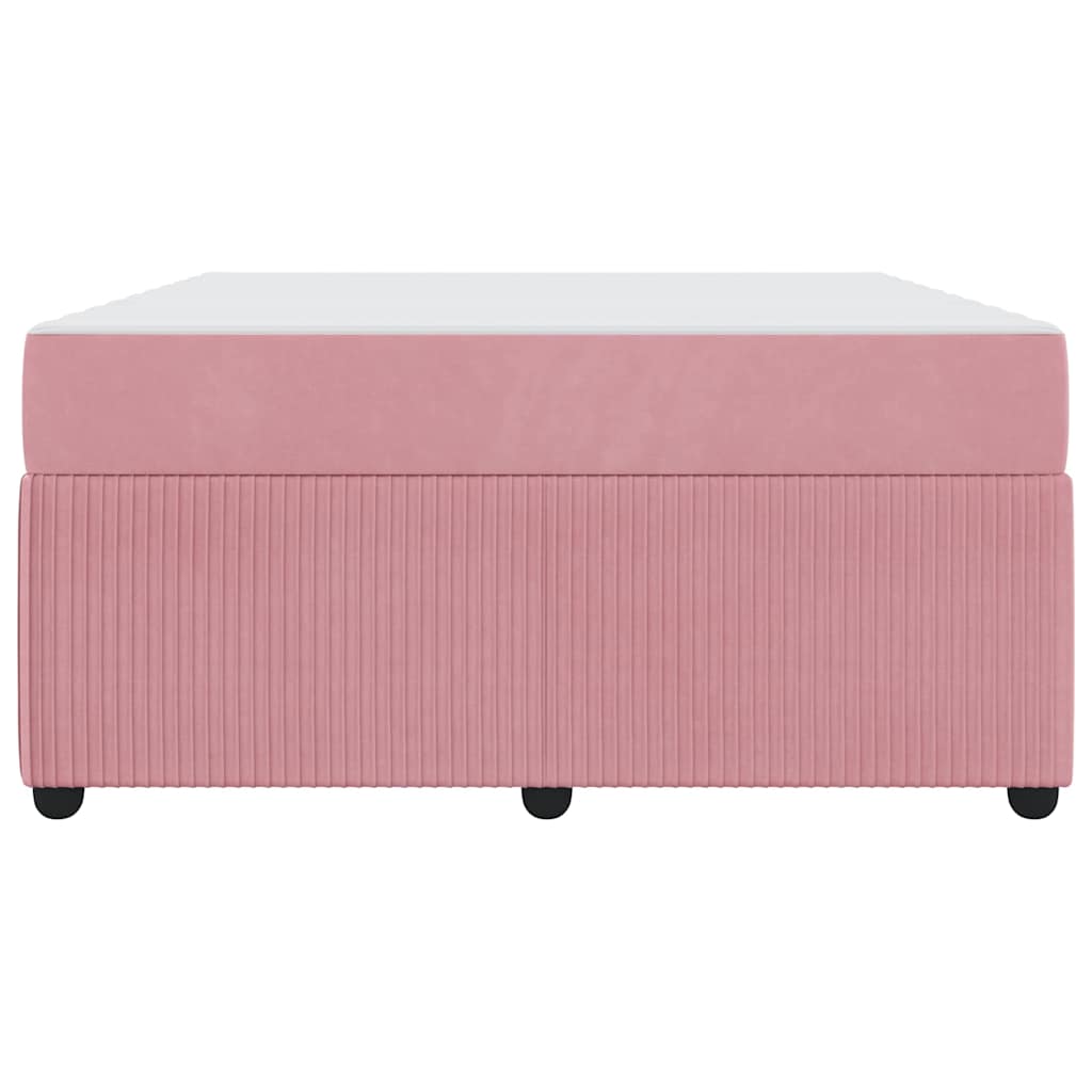 Cadre de lit avec matelas Rose 140 x 200 cm tissu - XIOS