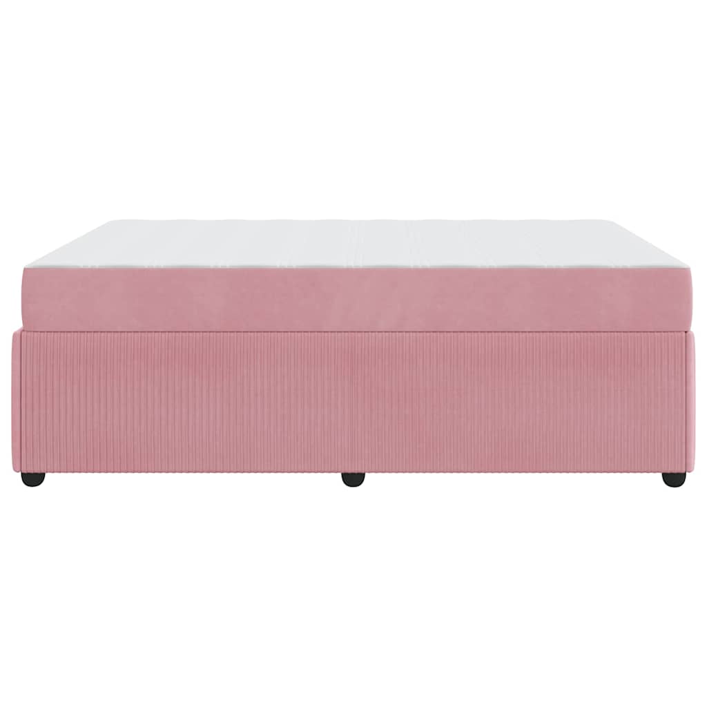 Cadre de lit avec matelas Rose 140 x 200 cm tissu - XIOS