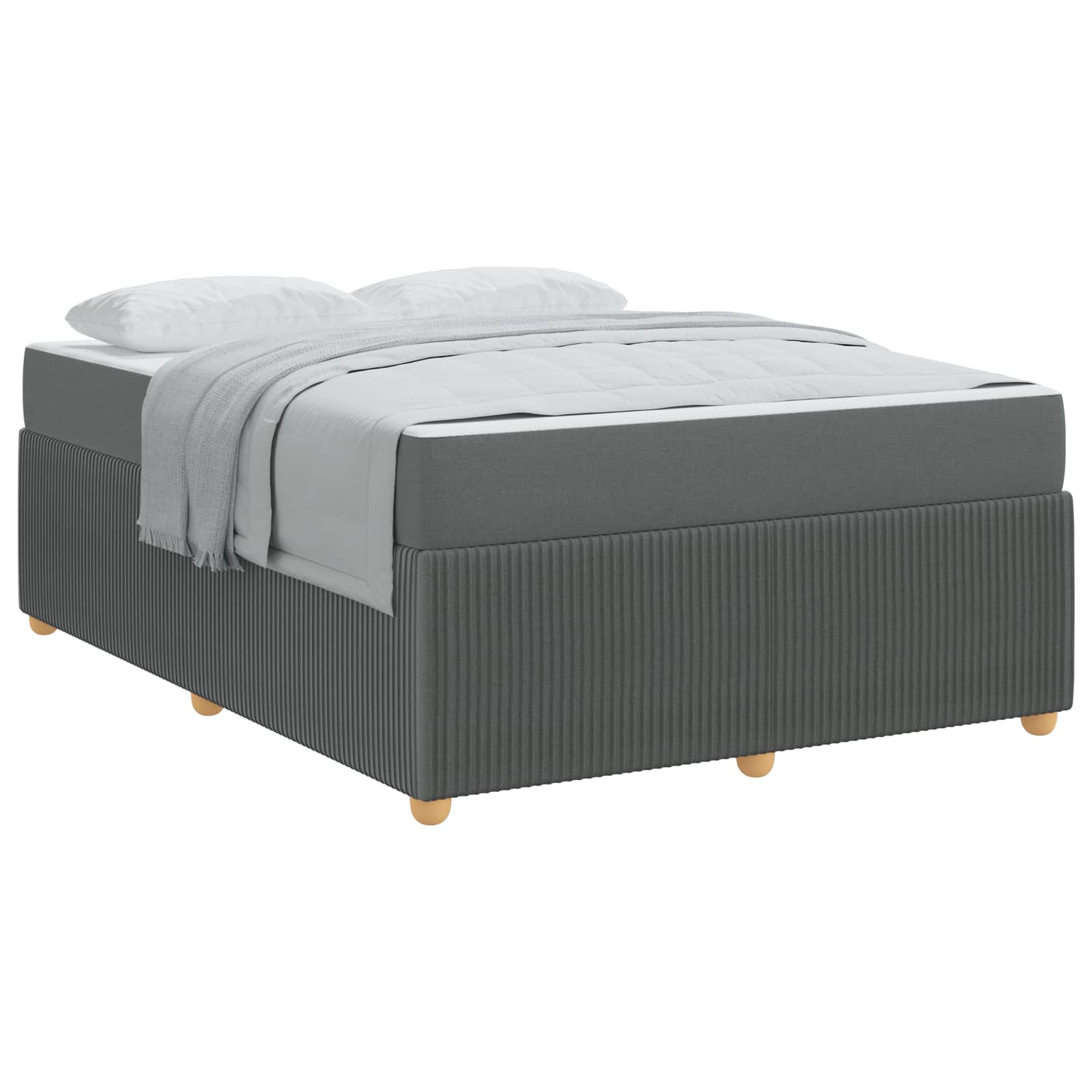 Cadre de lit avec matelas Gris foncé 160 x 200 cm tissu - XIOS