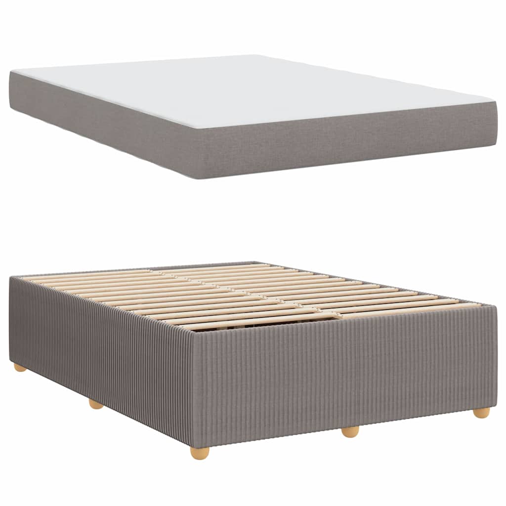 Cadre de lit avec matelas Taupe 160 x 200 cm tissu - XIOS