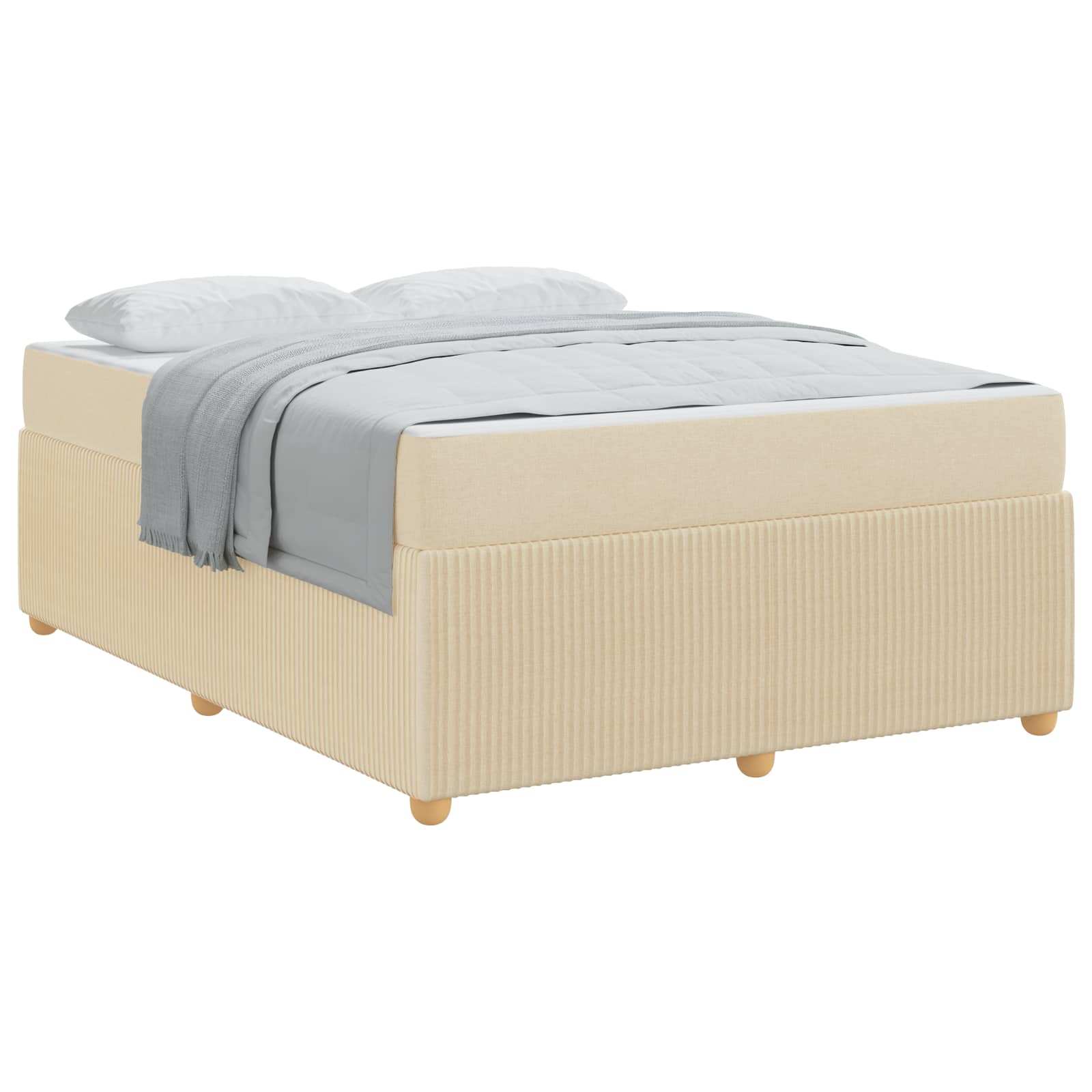 Cadre de lit avec matelas Crème 160 x 200 cm tissu - XIOS
