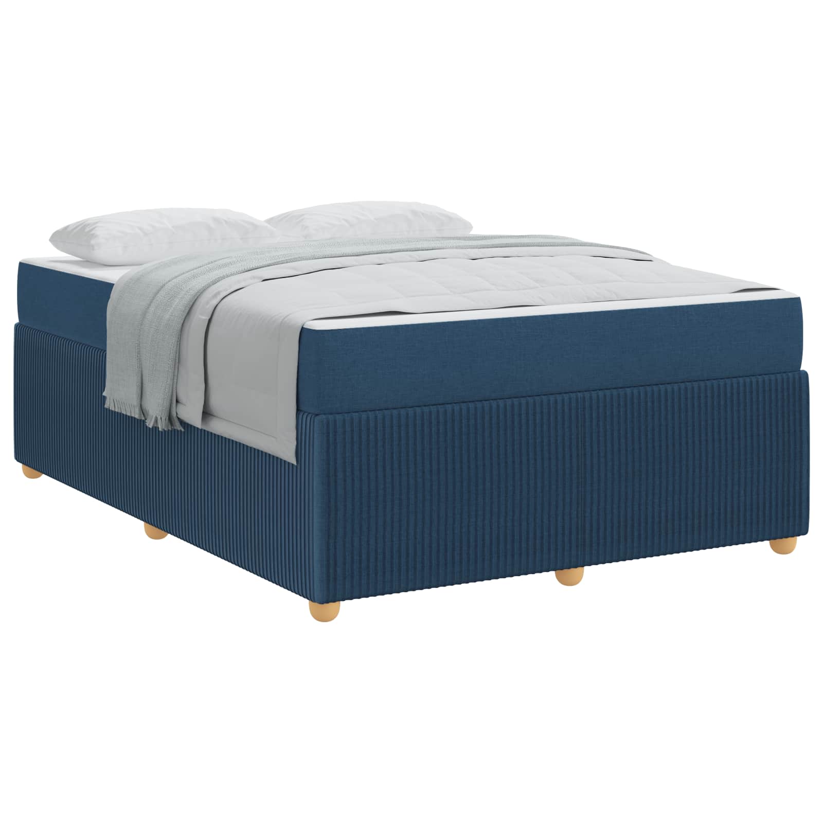 Cadre de lit avec matelas Bleu 160 x 200 cm tissu - XIOS