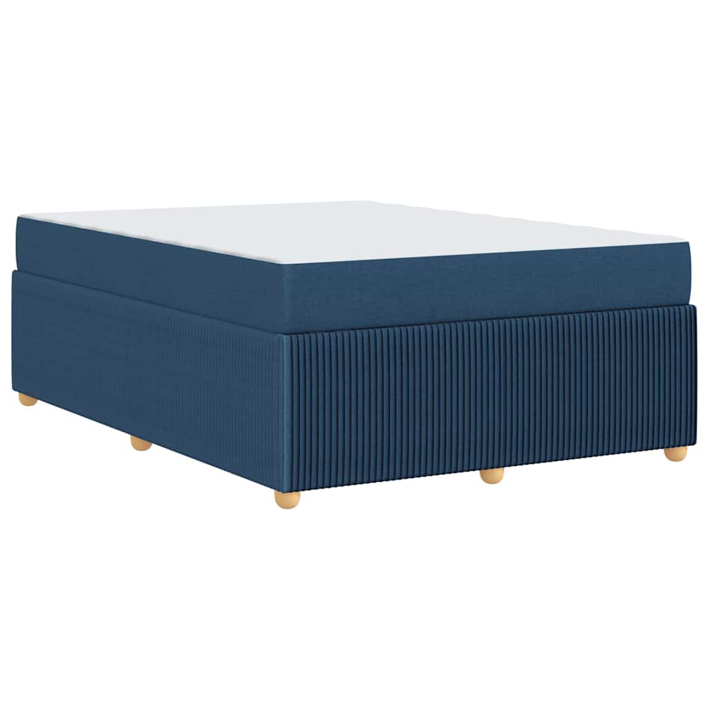 Cadre de lit avec matelas Bleu 160 x 200 cm tissu - XIOS