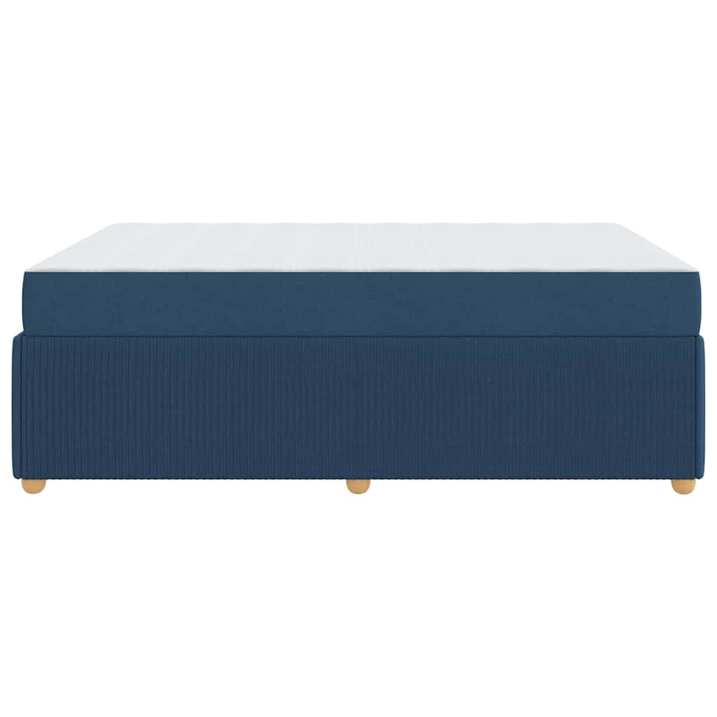 Cadre de lit avec matelas Bleu 160 x 200 cm tissu - XIOS