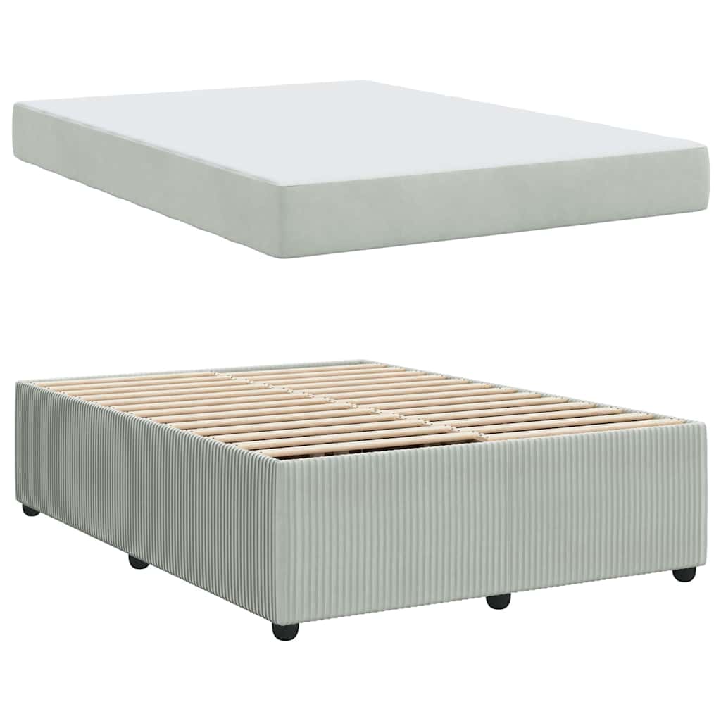 Cadre de lit avec matelas Gris clair 160 x 200 cm Velours - XIOS