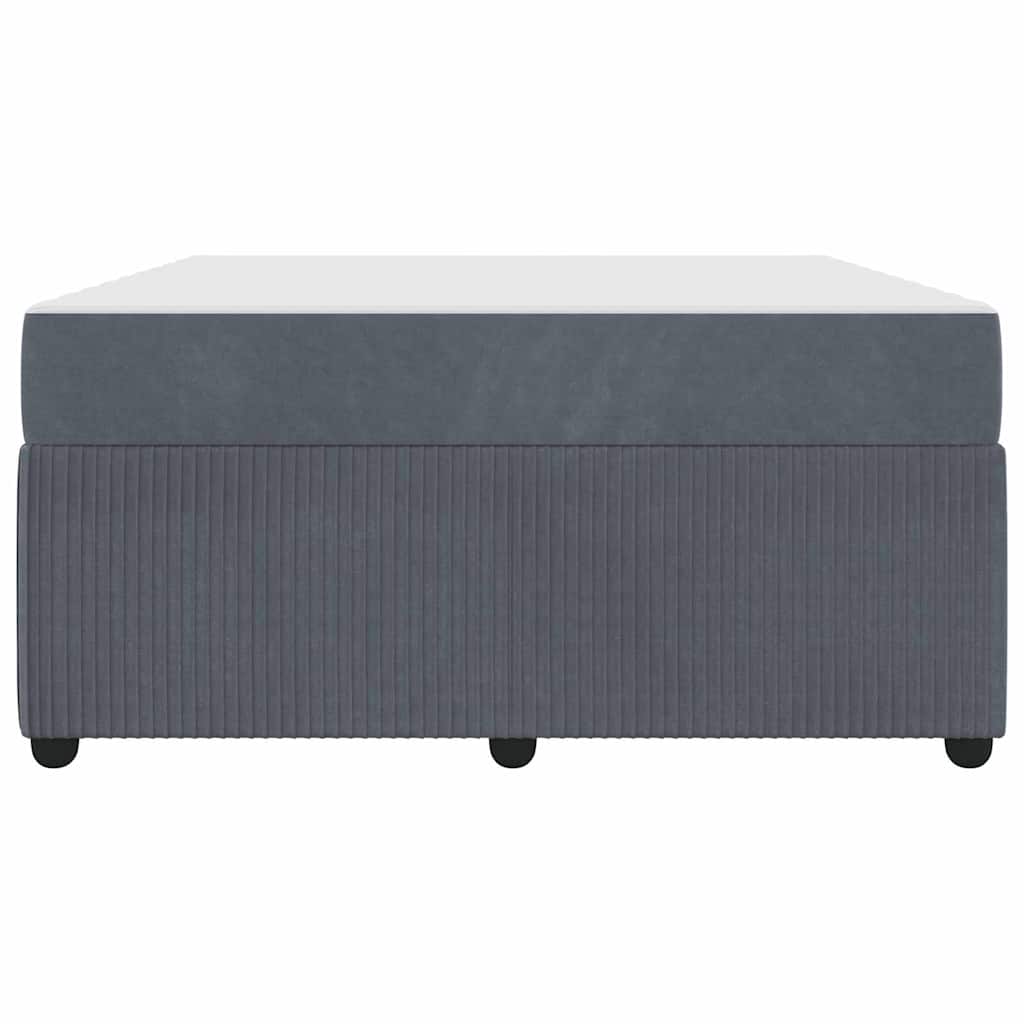 Cadre de lit avec matelas Gris foncé 160 x 200 cm tissu - XIOS