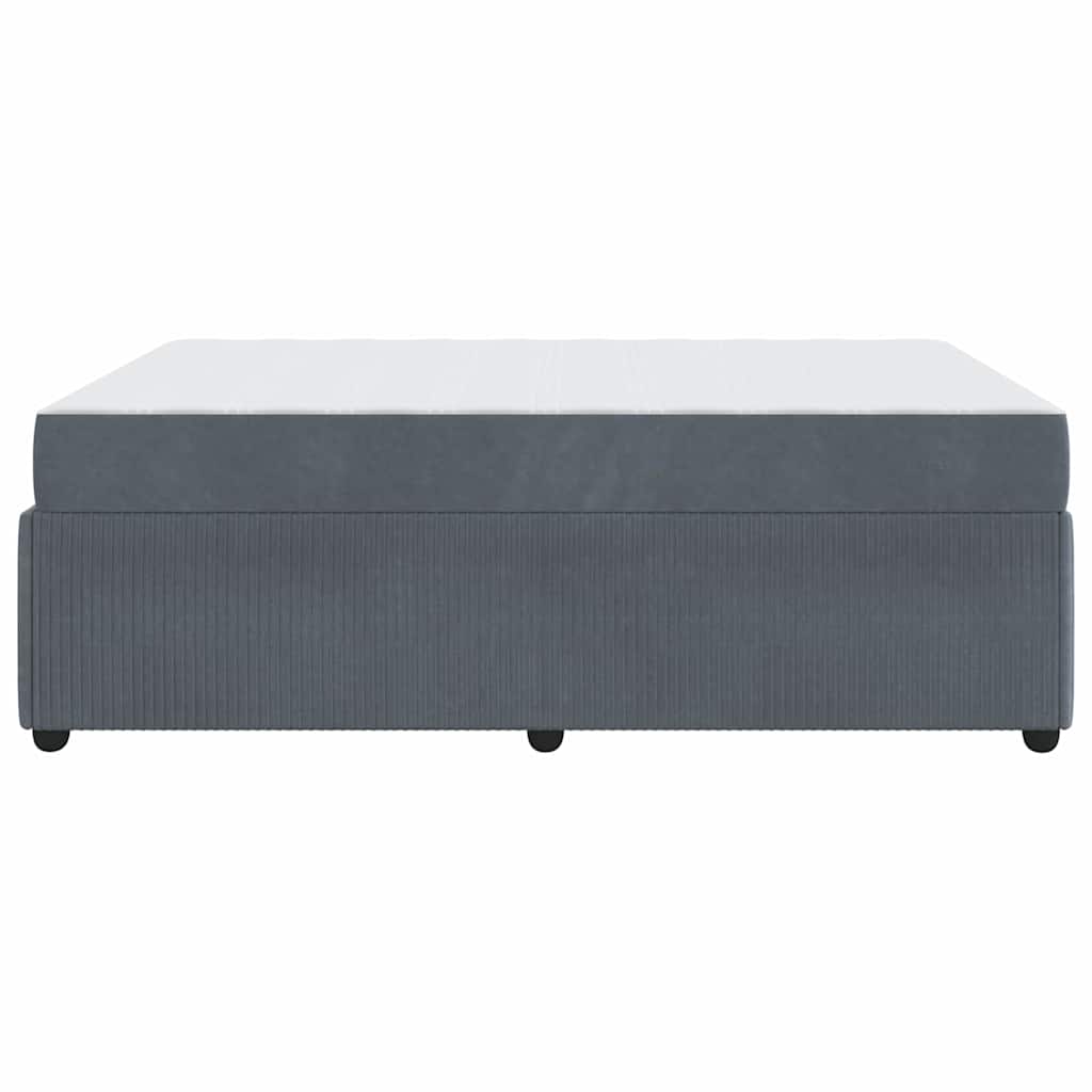 Cadre de lit avec matelas Gris foncé 160 x 200 cm tissu - XIOS