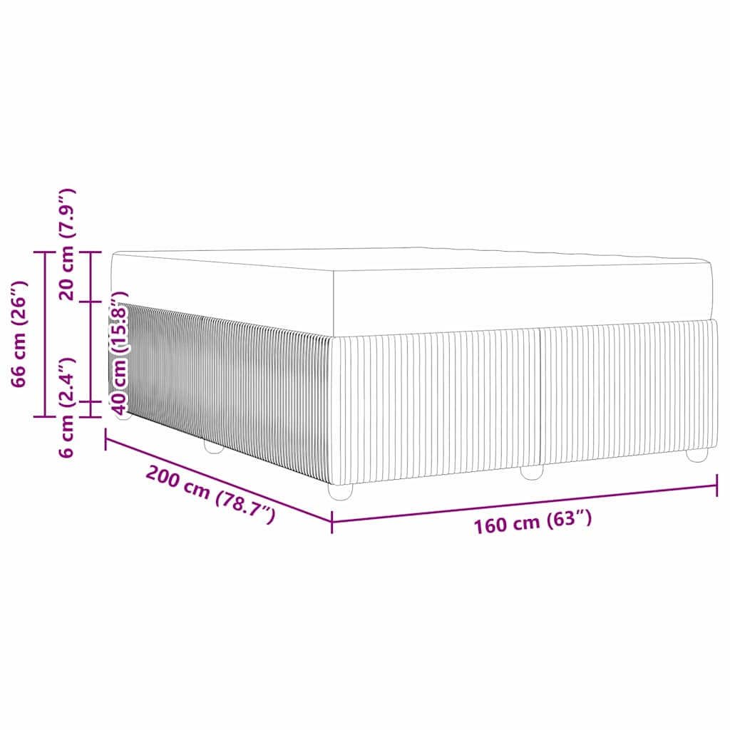 Cadre de lit avec matelas Noir 160 x 200 cm tissu - XIOS