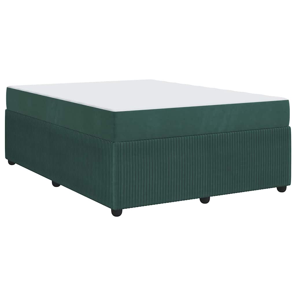 Cadre de lit avec matelas Vert foncé 160 x 200 cm Velours - XIOS