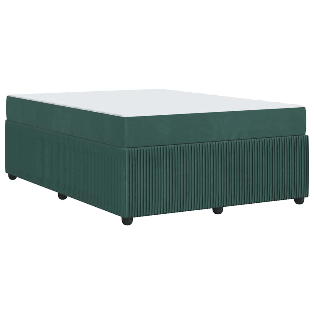 Cadre de lit avec matelas Vert foncé 160 x 200 cm tissu - XIOS