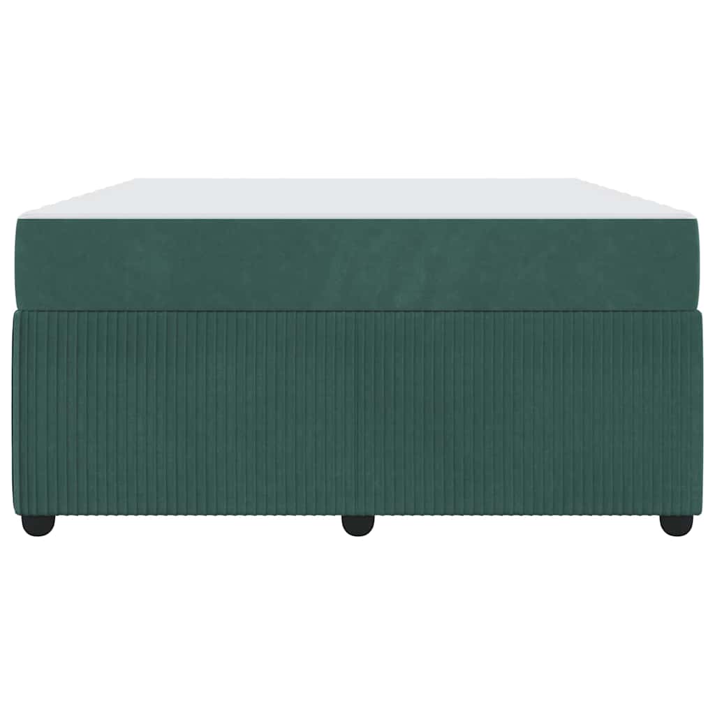 Cadre de lit avec matelas Vert foncé 160 x 200 cm Velours - XIOS