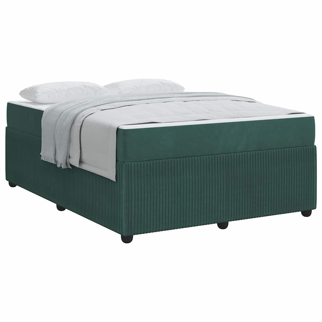 Cadre de lit avec matelas Vert foncé 160 x 200 cm Velours - XIOS
