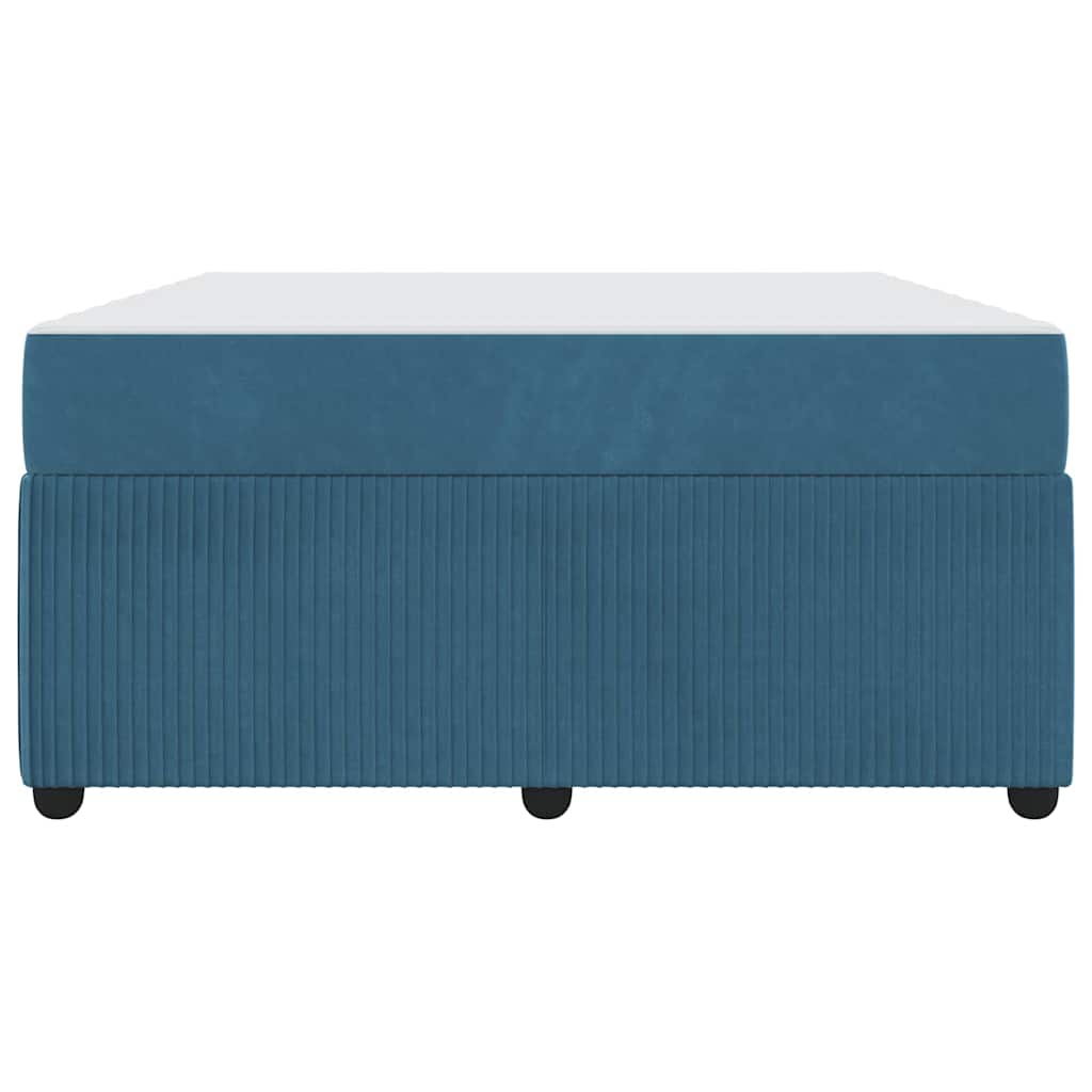 Cadre de lit avec matelas Bleu 160 x 200 cm tissu - XIOS