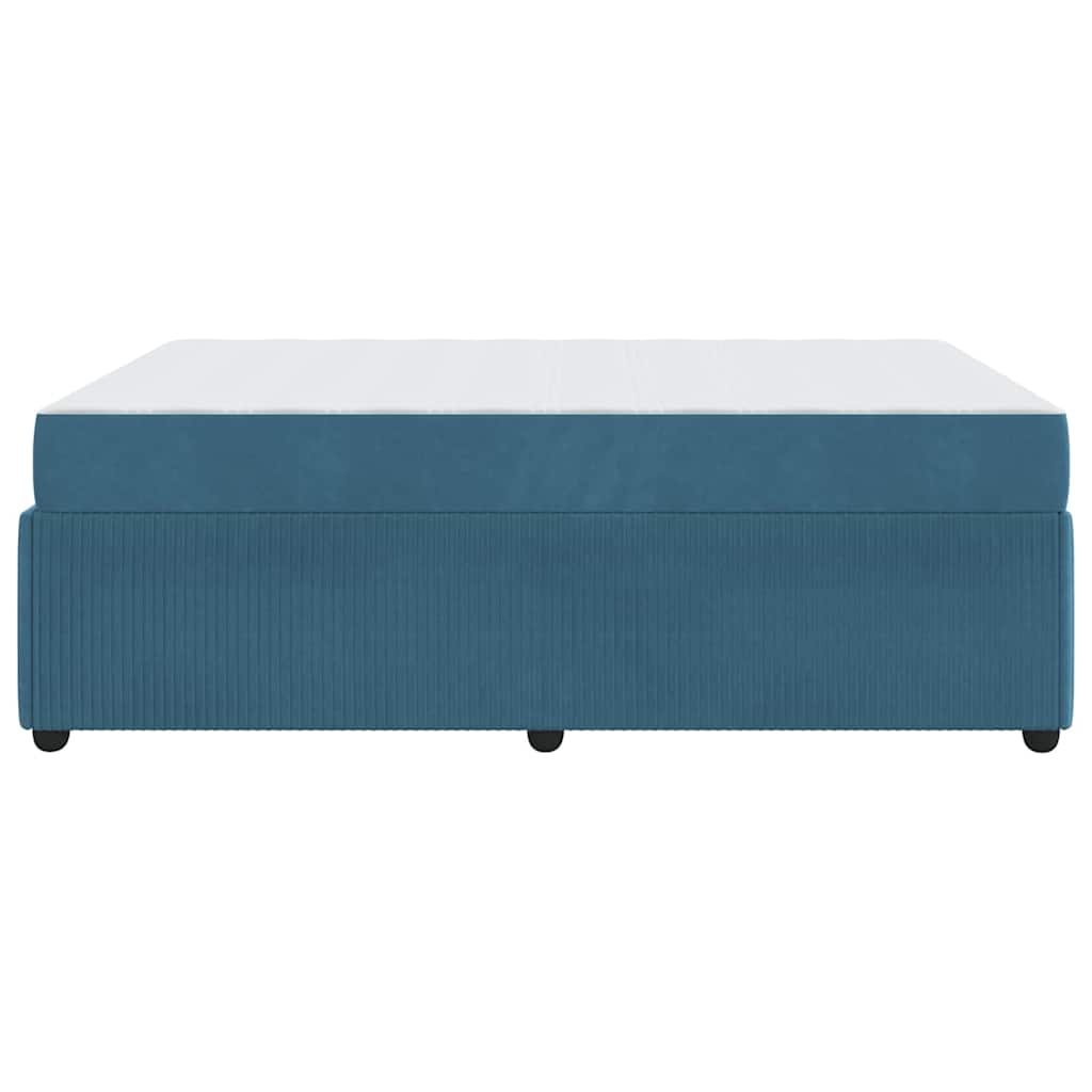 Cadre de lit avec matelas Bleu 160 x 200 cm tissu - XIOS