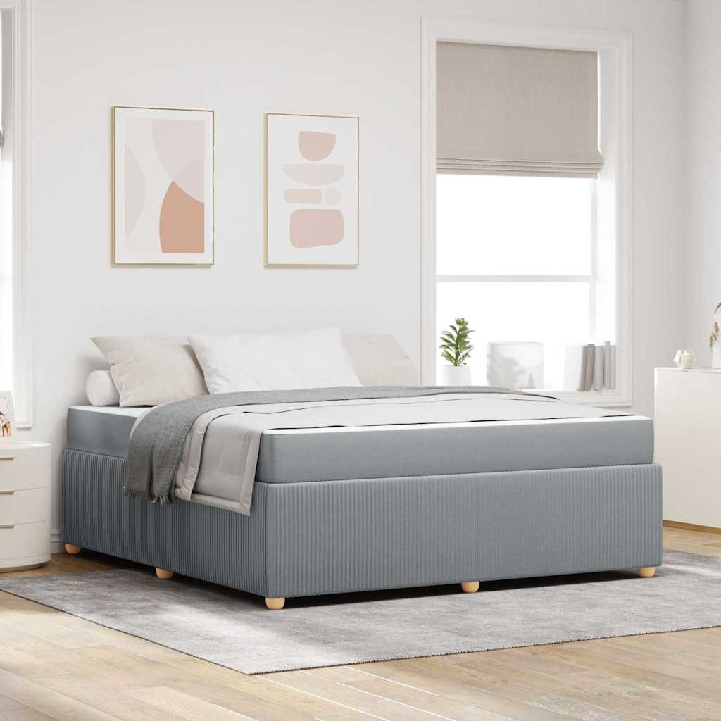 Cadre de lit avec matelas Gris clair 180 x 200 cm tissu - XIOS